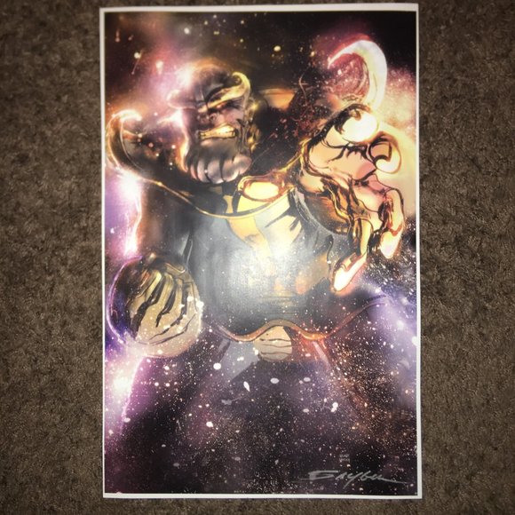 NEW, SIGNED Airborne Thanos (The Avengers, Infinity War, etc) Print - Picture 5 of 8